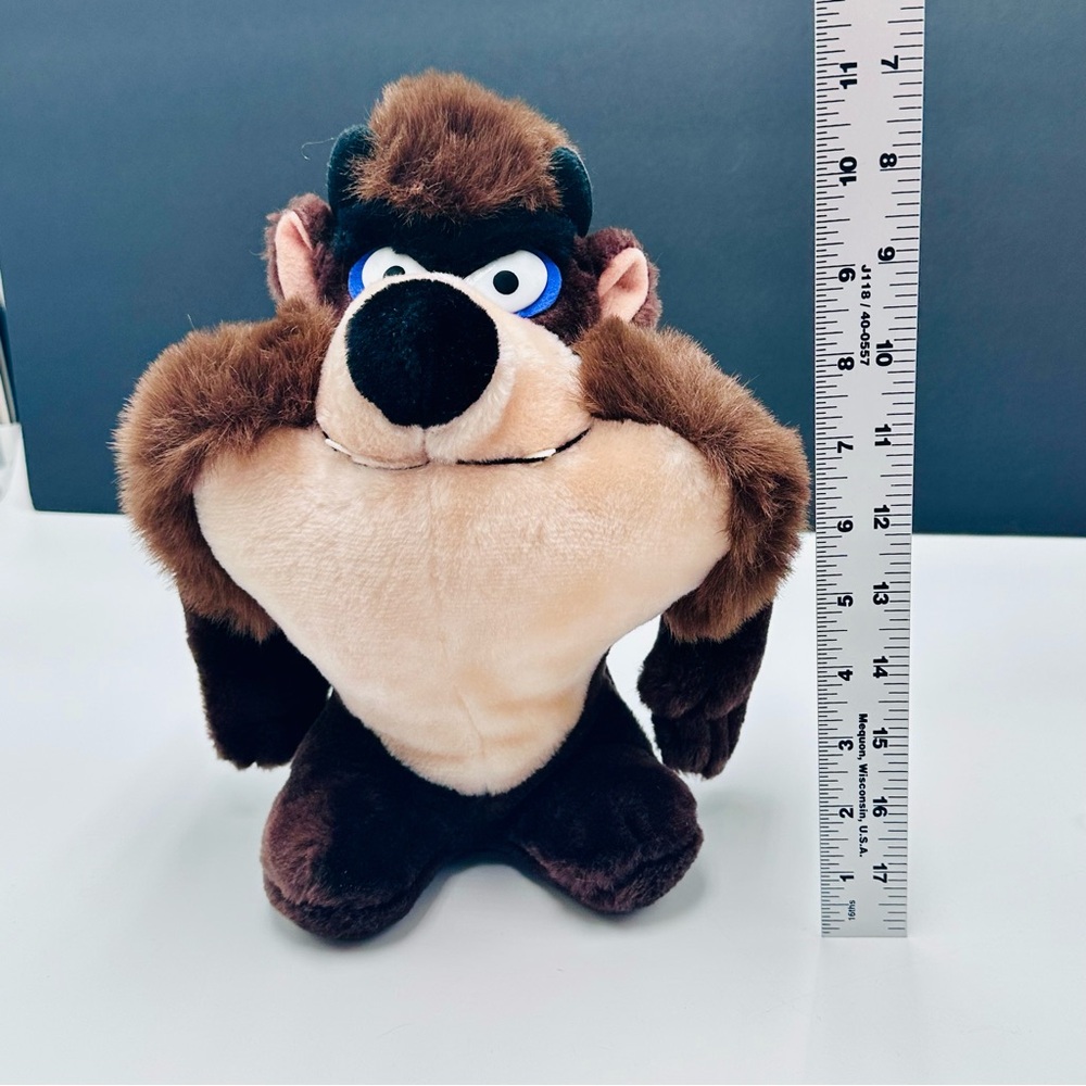 Vtg 1991 Warner Bros Looney Tunes Taz Plush Stuffed Animal 11” Tasmanian Devil - Picture 9 of 9